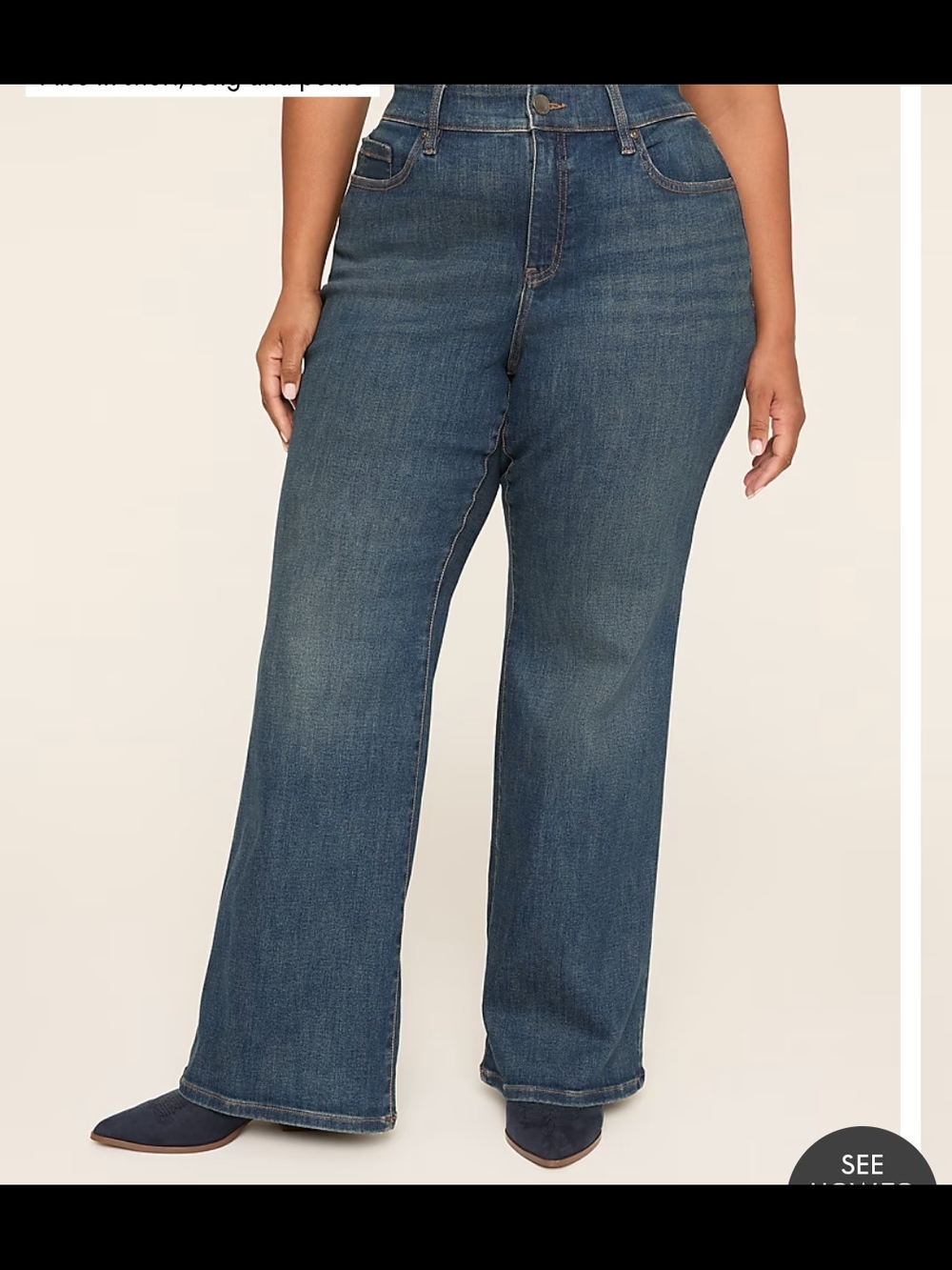NWOT/EUC No-Gap Curvy Fit High-Rise Boot, Dark Wash, Wide-Leg Jeans